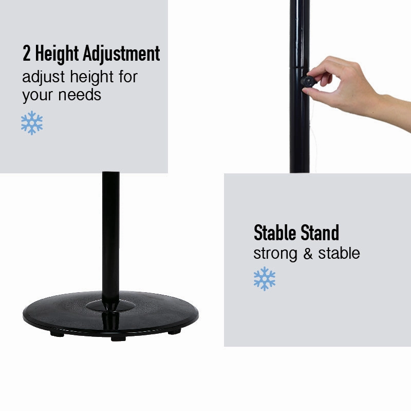 14" Stand Fan  7 Blades, Adjustable Height, Oscillation, Powerful Cooling, Energy-efficient, 3-Speed, black, PPFS212