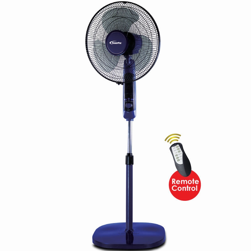 16" Stand Fan  Remote Control, Adjustable Height, Oscillation, Timer, Durable, Energy-efficient, 3-Speed, purple & black, PPFS300R standing and wall fan combo for airflow control