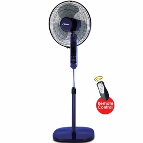 16" Stand Fan  Remote Control, Adjustable Height, Oscillation, Timer, Durable, Energy-efficient, 3-Speed, purple & black, PPFS300R standing and wall fan combo for airflow control