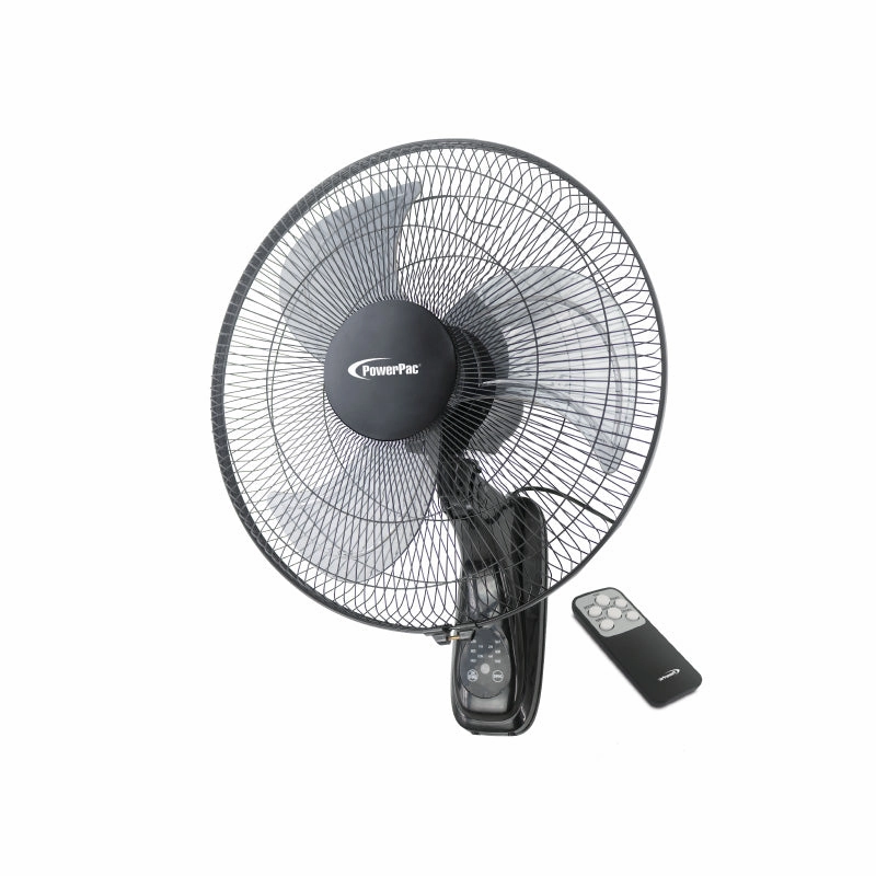 16" Wall Fan  Remote Control, Adjustable Tilt, Wide Oscillation, Safe & Easy Installation, Thermal Protection, 3-Speed, black, PPWF40R standing and wall fan combo for airflow control