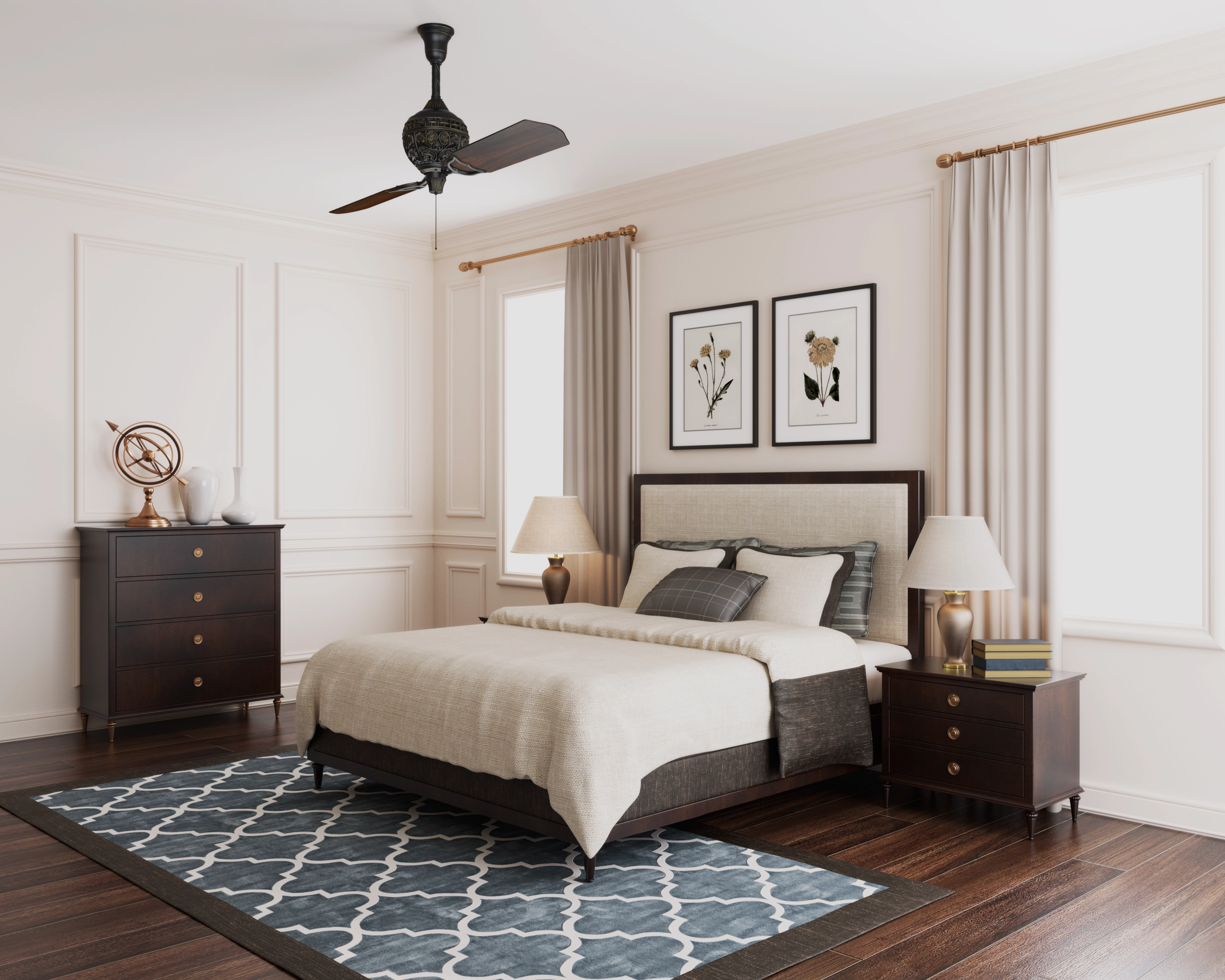 1886 Limited Edition 60"Ceiling Fan Midas Black