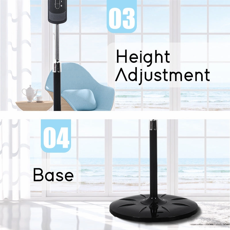 18" Stand Fan  Metal Blades, Adjustable Height, Oscillation, Timer, Powerful Cooling, Energy-efficient, 3-Speed, black, PPFS818