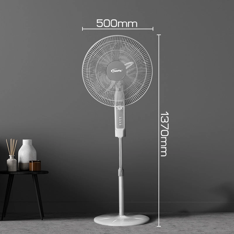 18" Stand Fan  Strong Airflow, Adjustable Height, Oscillation, Timer, Durable, Energy-saving, 3-Speed, white, PPFS70