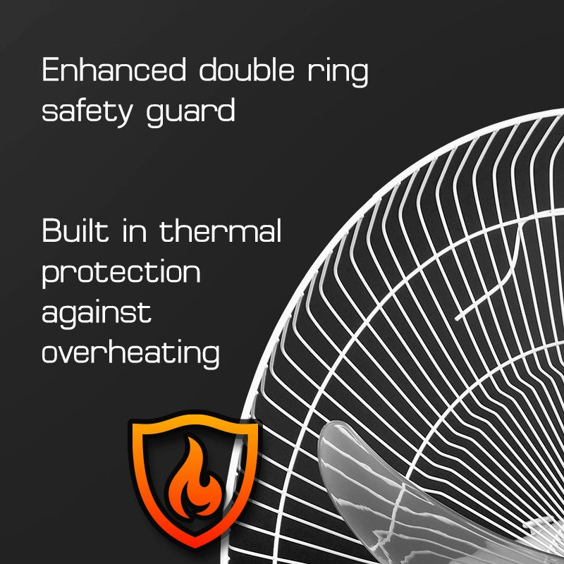 18" Stand Fan  Strong Airflow, Adjustable Height, Oscillation, Timer, Durable, Energy-saving, 3-Speed, white, PPFS70