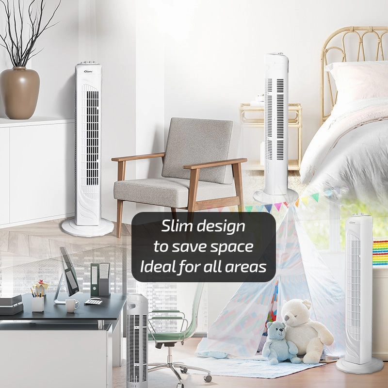 29" Tower Fan  Oscillation, Timer, Portable, Energy-efficient, Thermal protection, 3-Speed, white, PPTF290