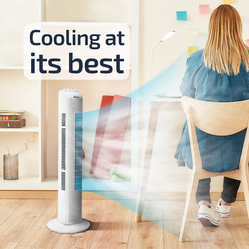 29" Tower Fan  Oscillation, Timer, Portable, Energy-efficient, Thermal protection, 3-Speed, white, PPTF290