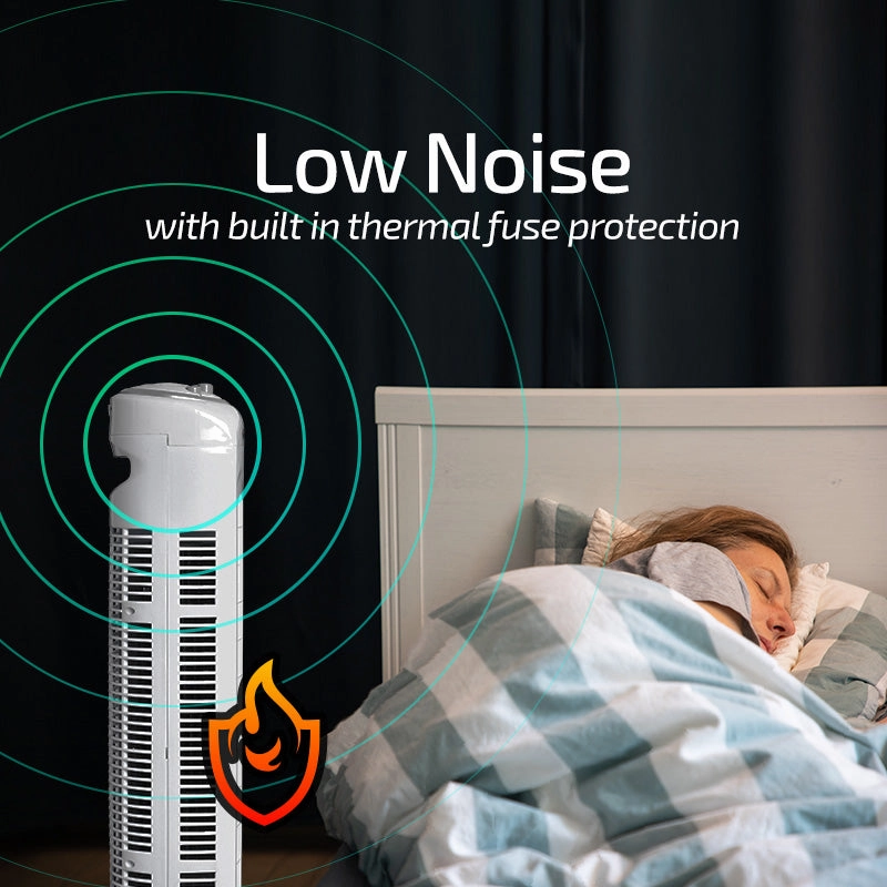 29" Tower Fan  Oscillation, Timer, Portable, Energy-efficient, Thermal protection, 3-Speed, white, PPTF290