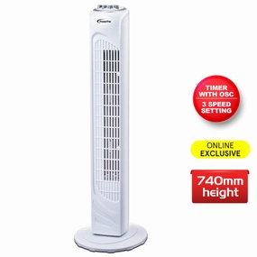 29" Tower Fan  Oscillation, Timer, Portable, Energy-efficient, Thermal protection, 3-Speed, white, PPTF290 standing and wall fan combo for airflow control
