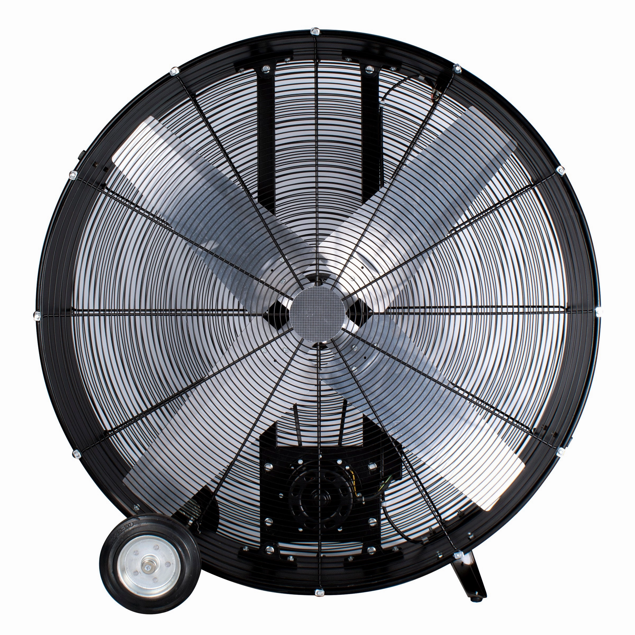42 High-Velocity Belt Drive Drum Fan with Industrial-Grade Aluminum Blades,  All-Metal Construction, 8 Wheels flush mount fans for low ceilings