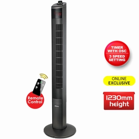 46" Tower Fan  Remote Control, Oscillation, Timer, 3 Modes, Digital display, Portable, Energy-efficient, 3-Speed, grey, PPTF460 standing and wall fan combo for airflow control
