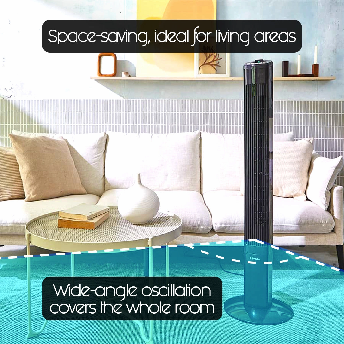 46" Tower Fan  Remote Control, Oscillation, Timer, 3 Modes, Digital display, Portable, Energy-efficient, 3-Speed, grey, PPTF460