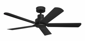 52"Ceiling Fan Matte Black outdoor exterior fans for patio cooling