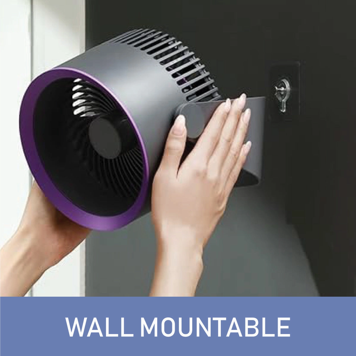6" USB Table & Wall Fan  Powerful Air Circulator, Wall-Mountable Base, 90 Vertical Adjustable Tilt, Energy-Saving, 3-Speed, grey, PPUF224