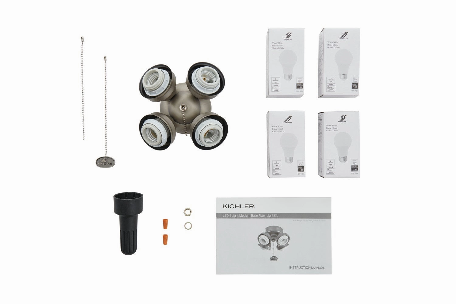 Accessory LED Fan Fitter Antique Pewter low-noise fans for peaceful environments