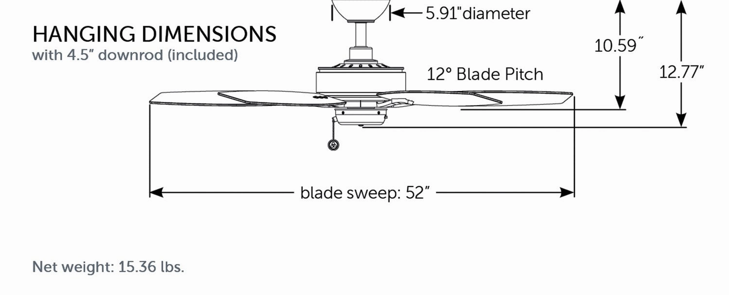 Aire Deluxe 52"Ceiling Fan Dark Bronze