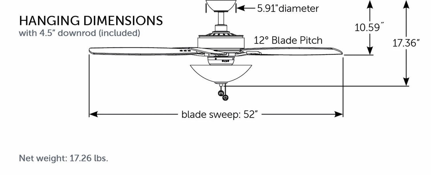 Aire Deluxe 52"Ceiling Fan Matte Greige