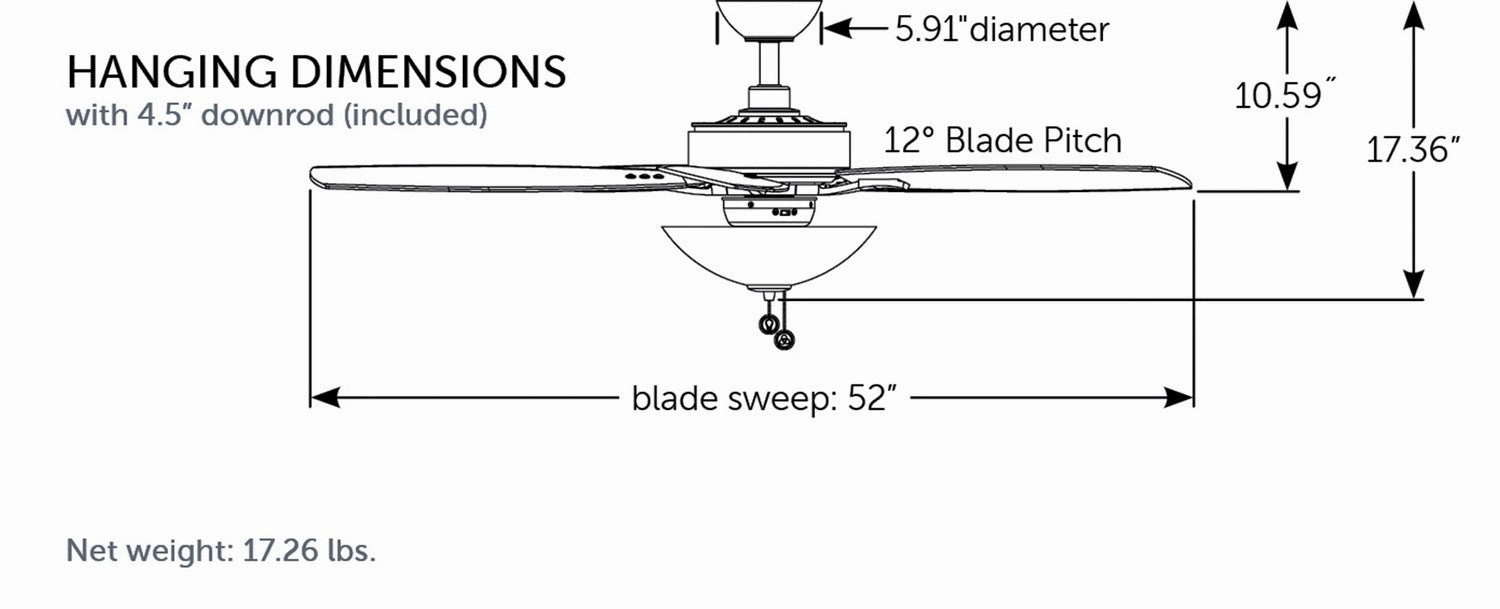 Aire Deluxe 52"Ceiling Fan Matte White