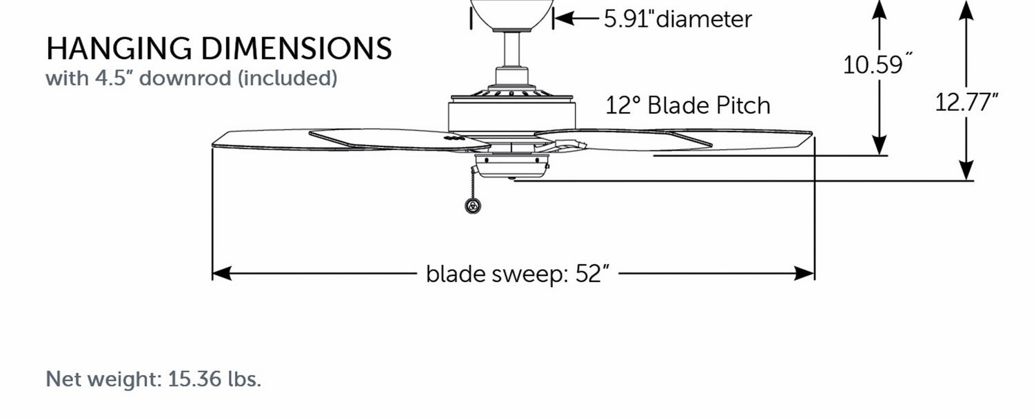 Aire Deluxe 52"Ceiling Fan Matte White