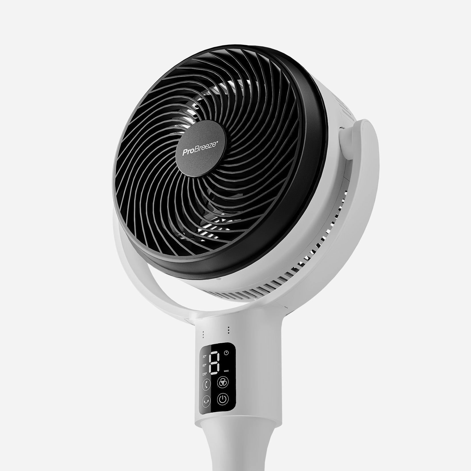 AirFlo 43" Hybrid Pedestal Fan - Ultra-Quiet Air Circulator - White