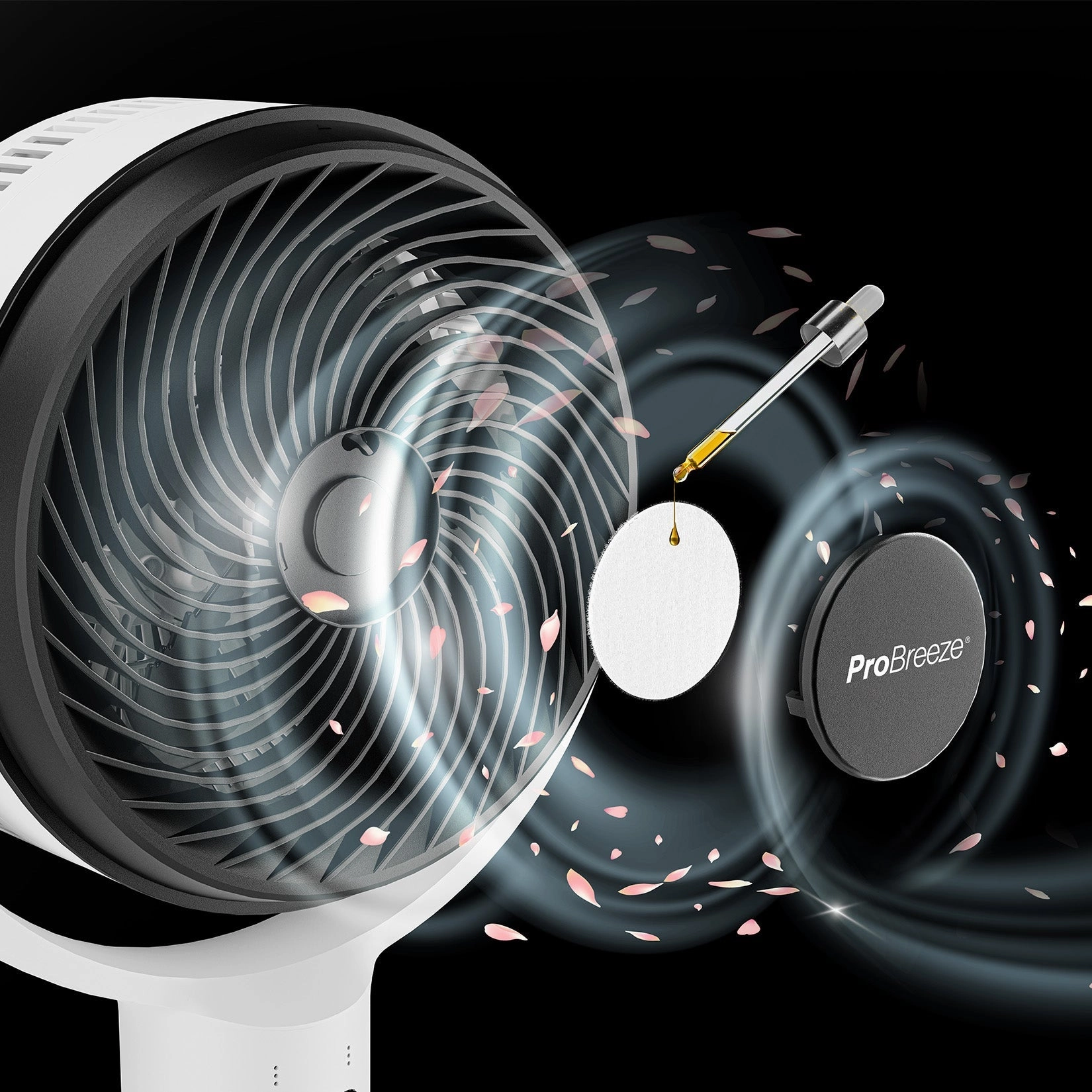 AirFlo 43" Hybrid Pedestal Fan - Ultra-Quiet Air Circulator - White