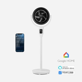 AirFlo 43" Smart Hybrid Pedestal Fan - Ultra-Quiet Air Circulator - White personal care electric devices collection