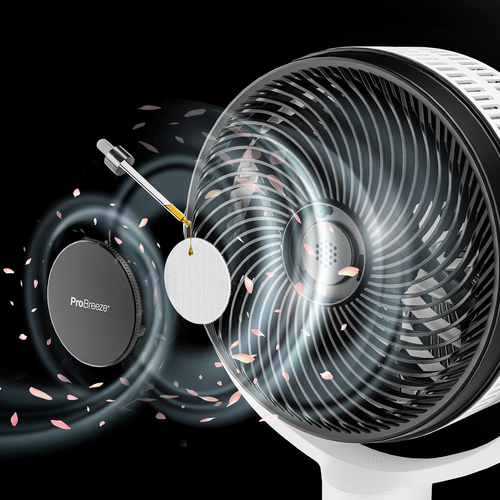 AirFlo Plus 44" Hybrid Pedestal Fan - Ultra-Quiet Air Circulator - White