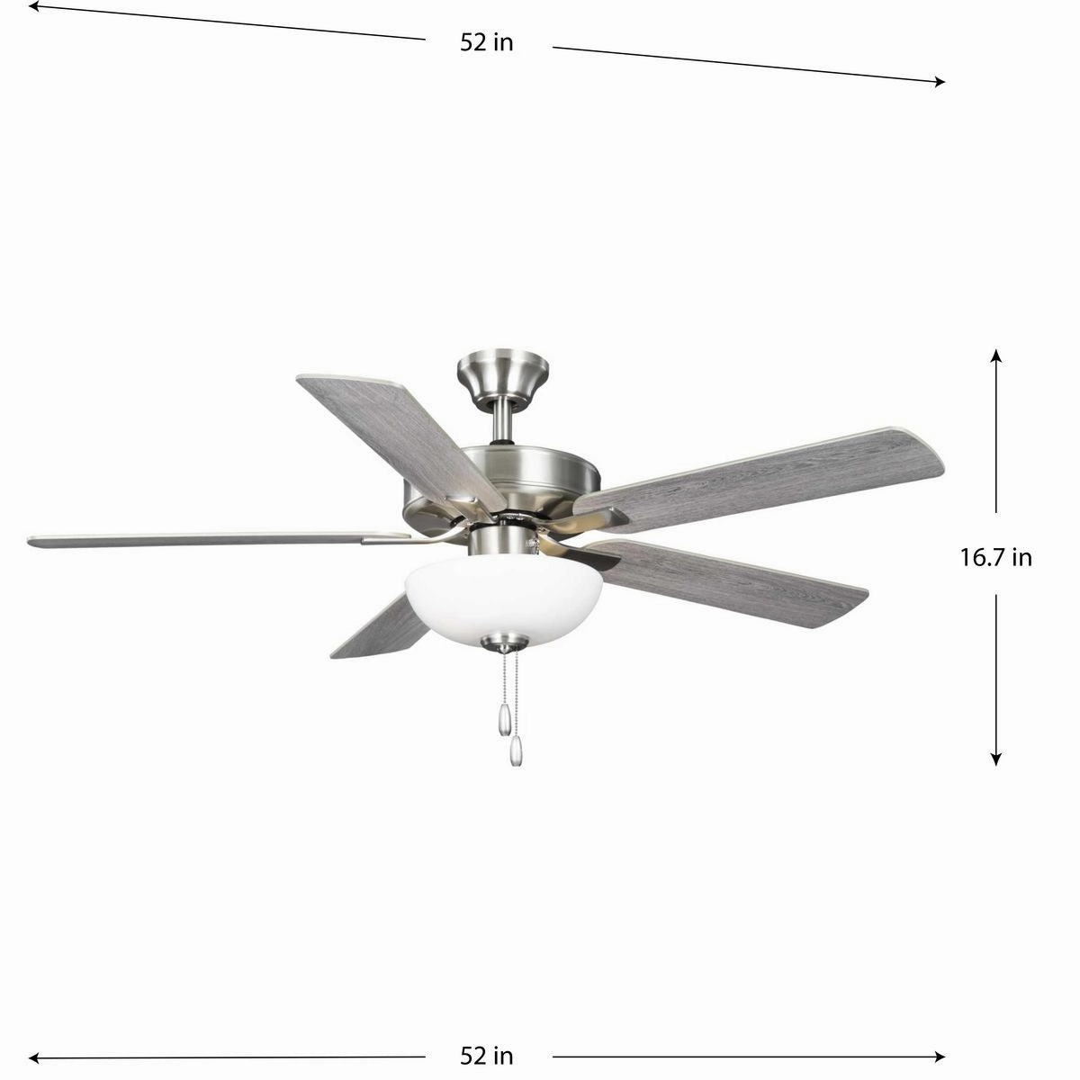 Airpro Builder Fan 52"Ceiling Fan Brushed Nickel