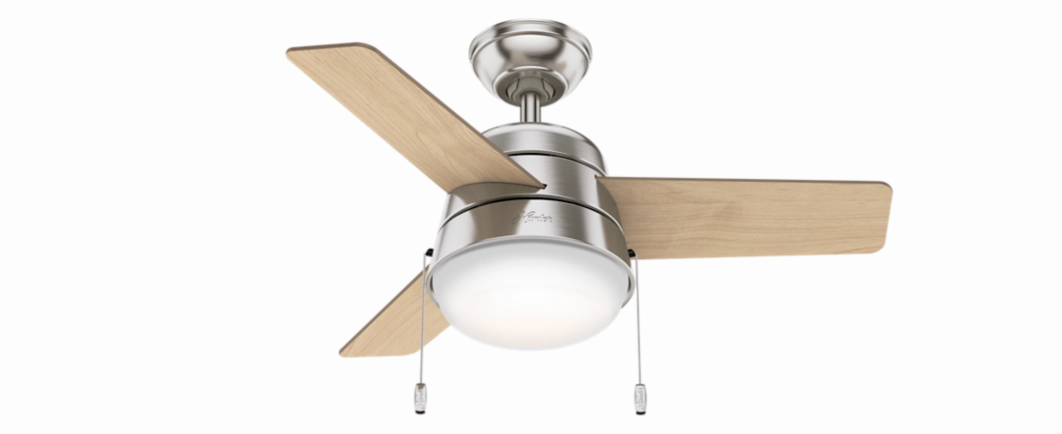Aker 36"Ceiling Fan Brushed Nickel
