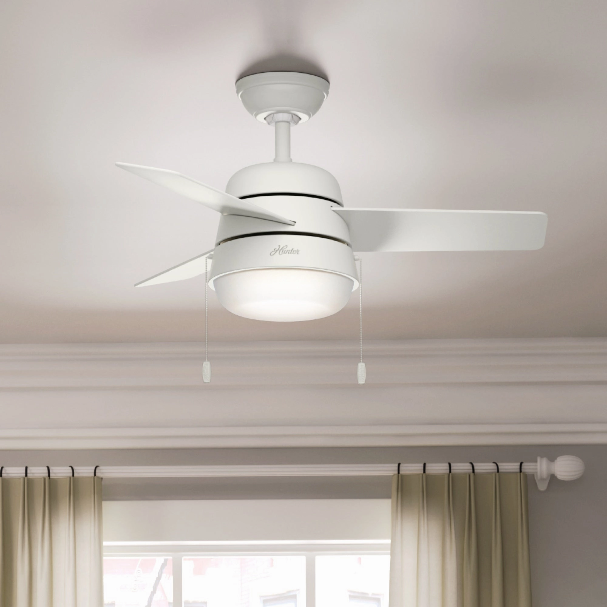 Aker 36"Ceiling Fan Fresh White
