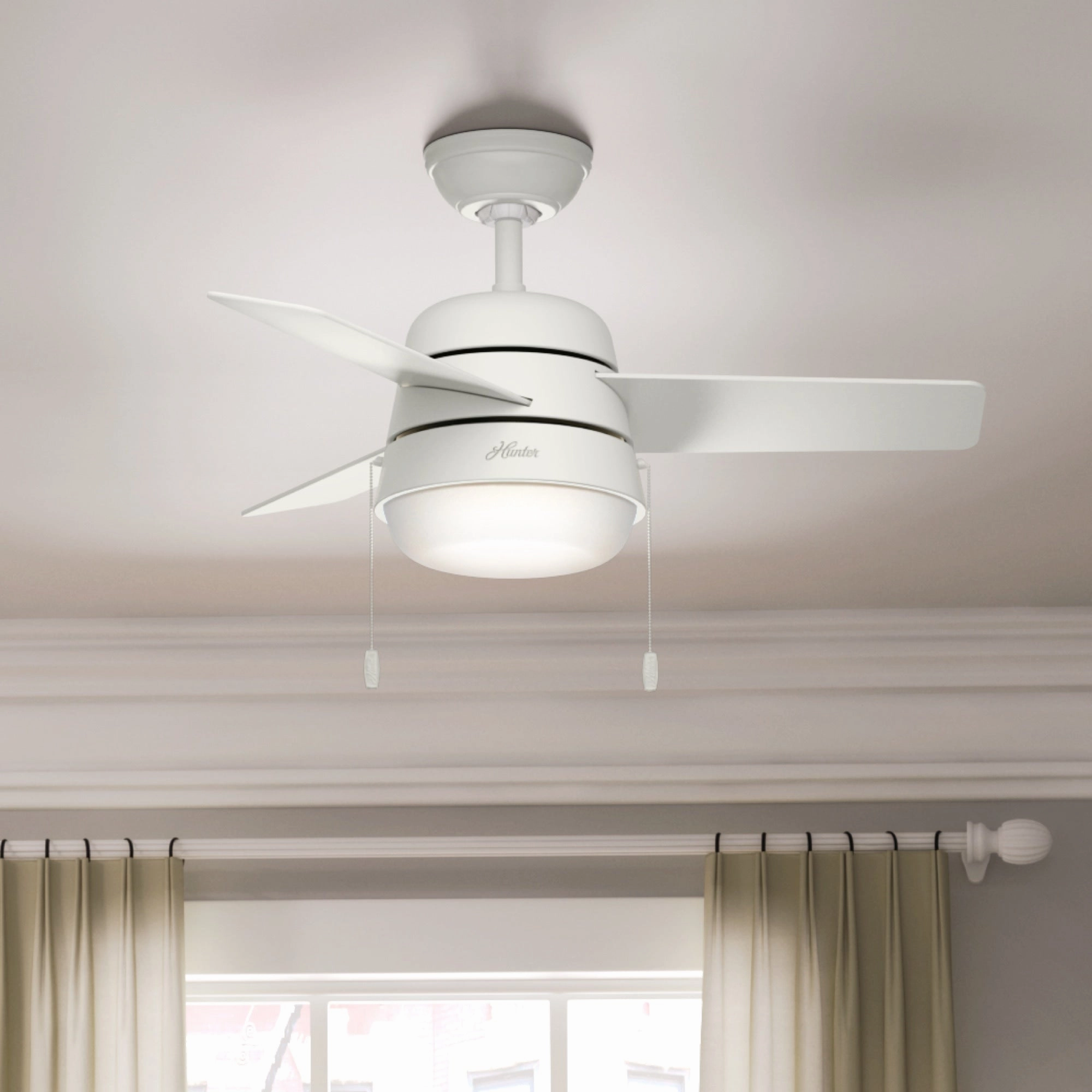 Aker 36"Ceiling Fan Fresh White