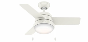 Aker 36"Ceiling Fan Fresh White quiet small fans for desk or nightstand