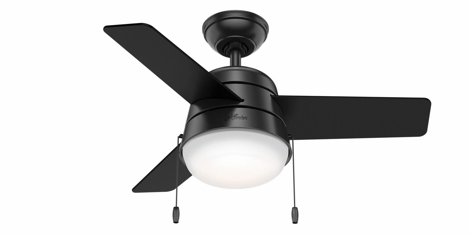 Aker 36"Ceiling Fan Matte Black quiet small fans for desk or nightstand