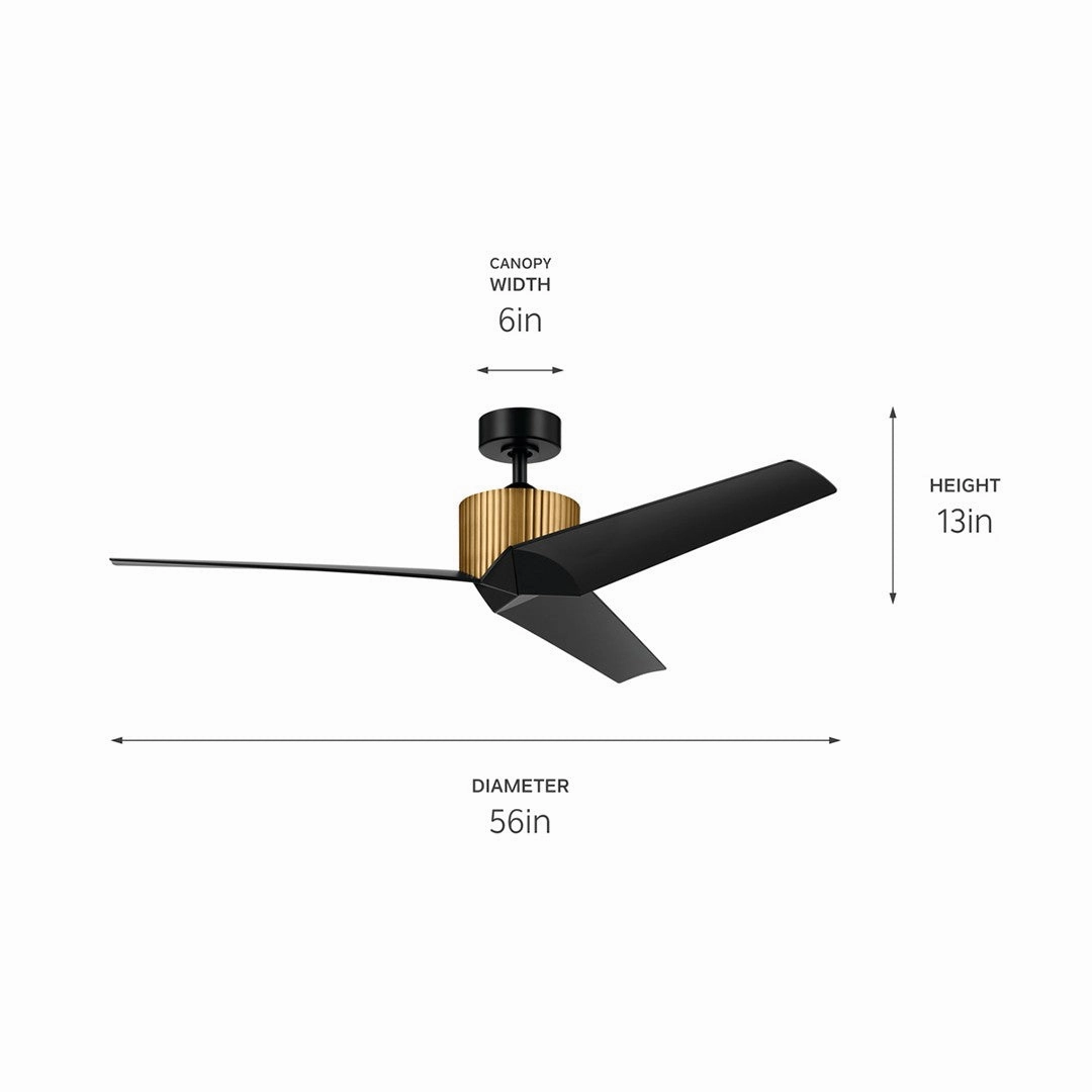 Almere 56"Ceiling Fan Natural Brass