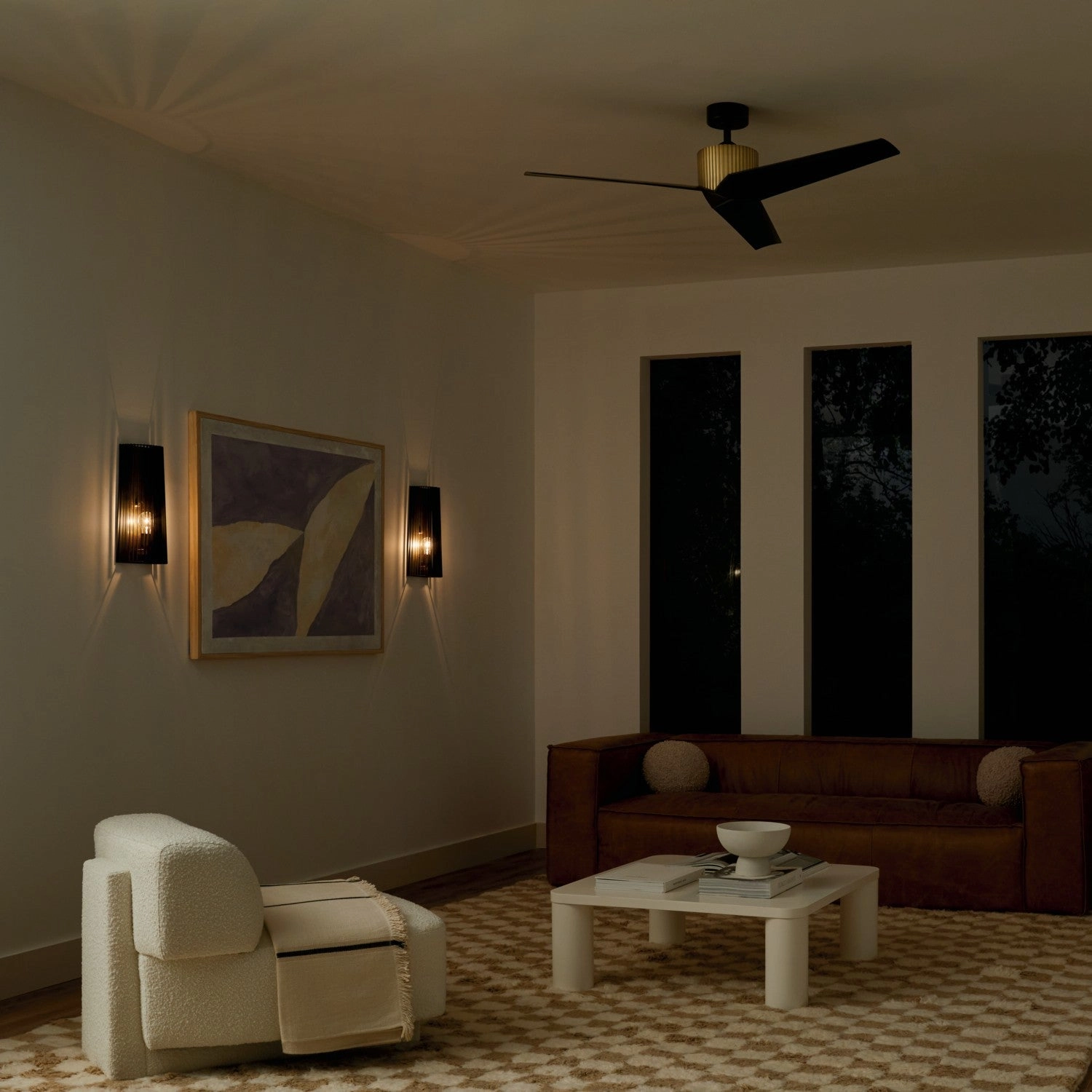 Almere 56"Ceiling Fan Natural Brass