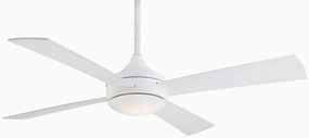 Aluma Wet Led 52"Ceiling Fan Flat White weatherproof fans for outdoor environments