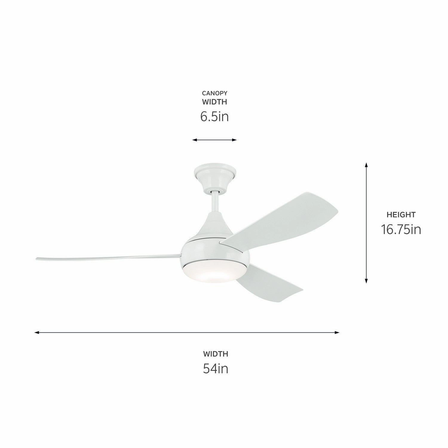 Ample 54"Ceiling Fan White