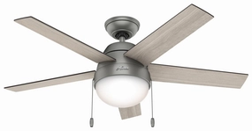 Anslee 46"Ceiling Fan Matte Silver quiet small fans for desk or nightstand