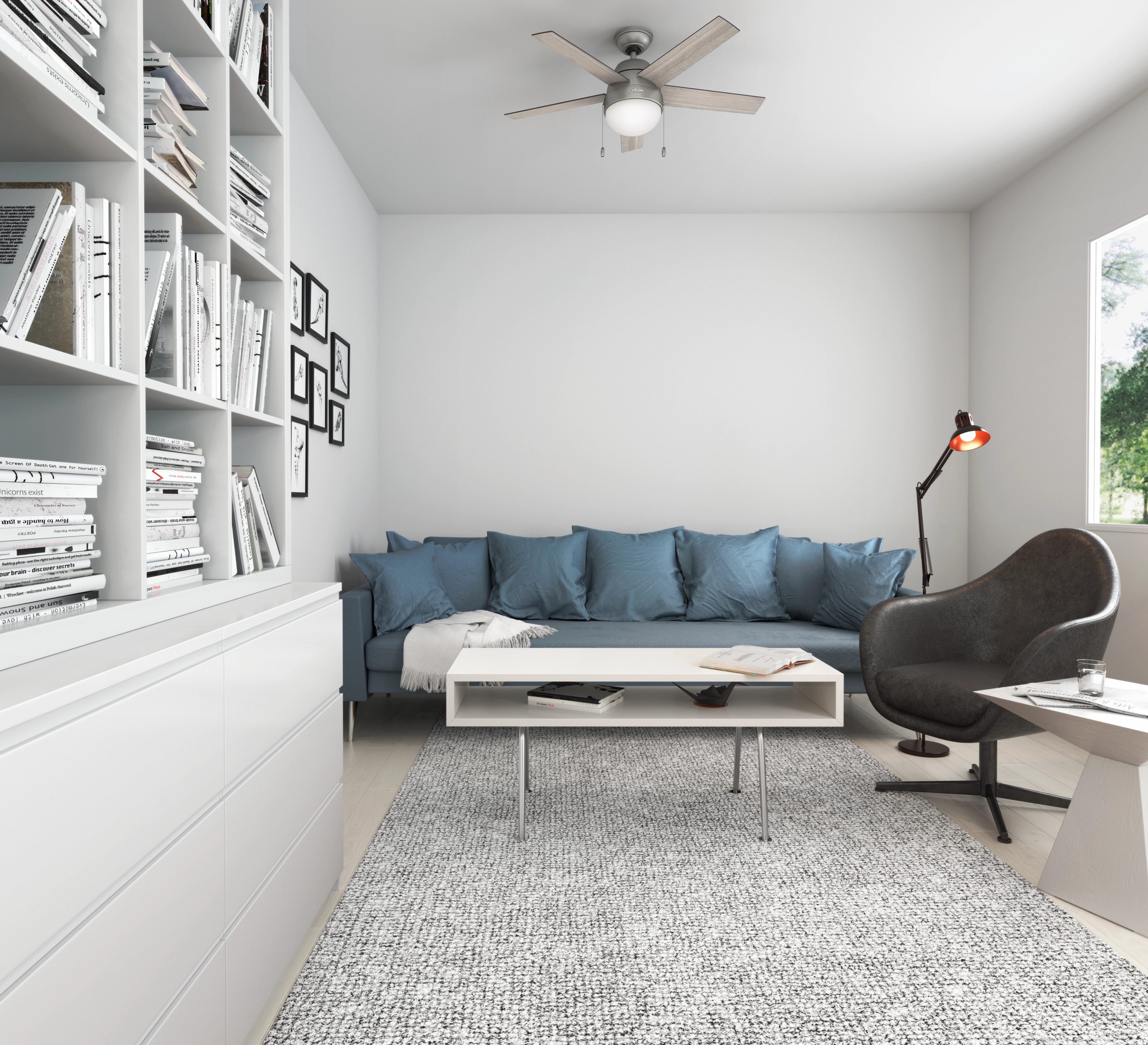 Anslee 46"Ceiling Fan Matte Silver