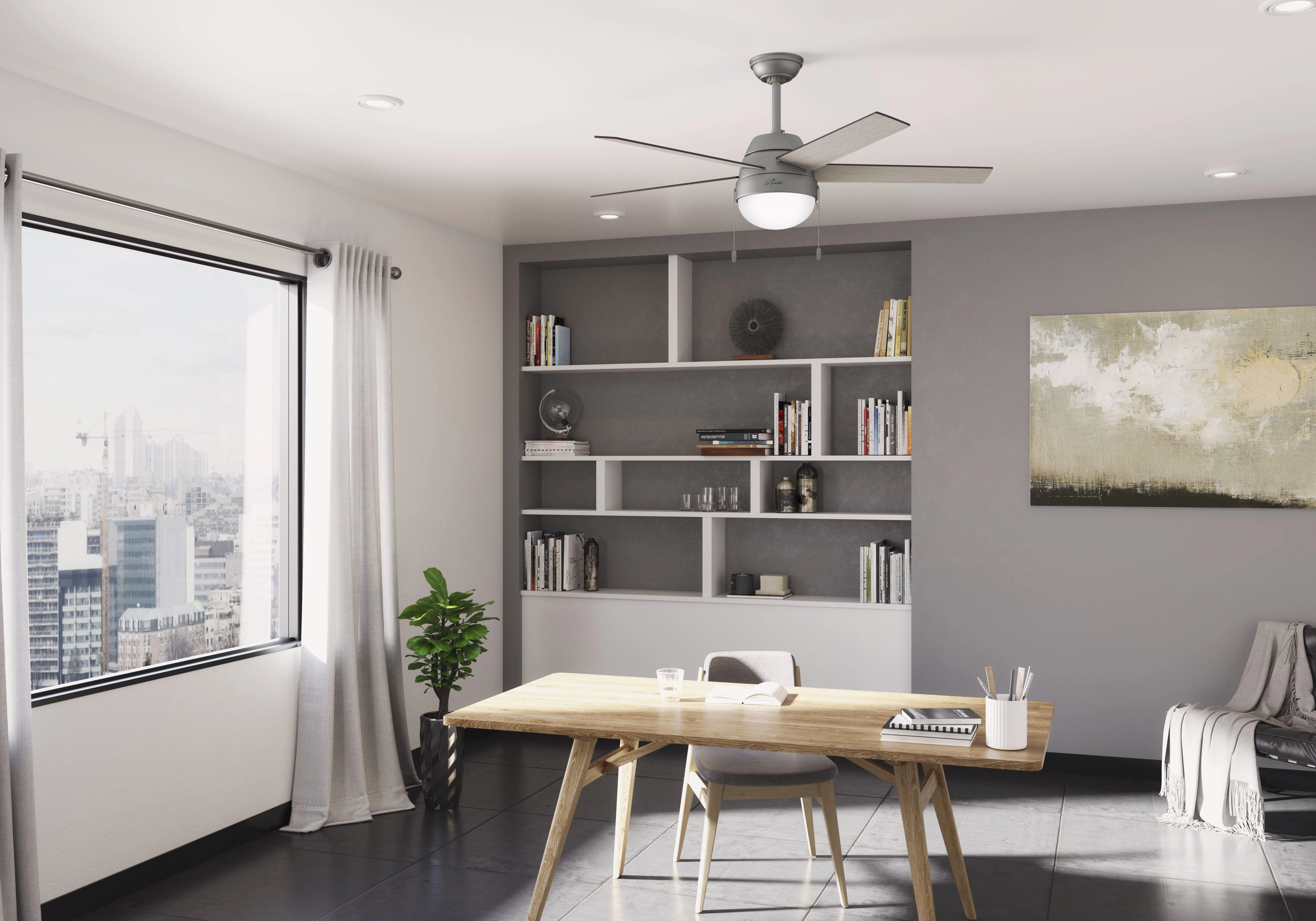 Anslee 52"Ceiling Fan Matte Silver