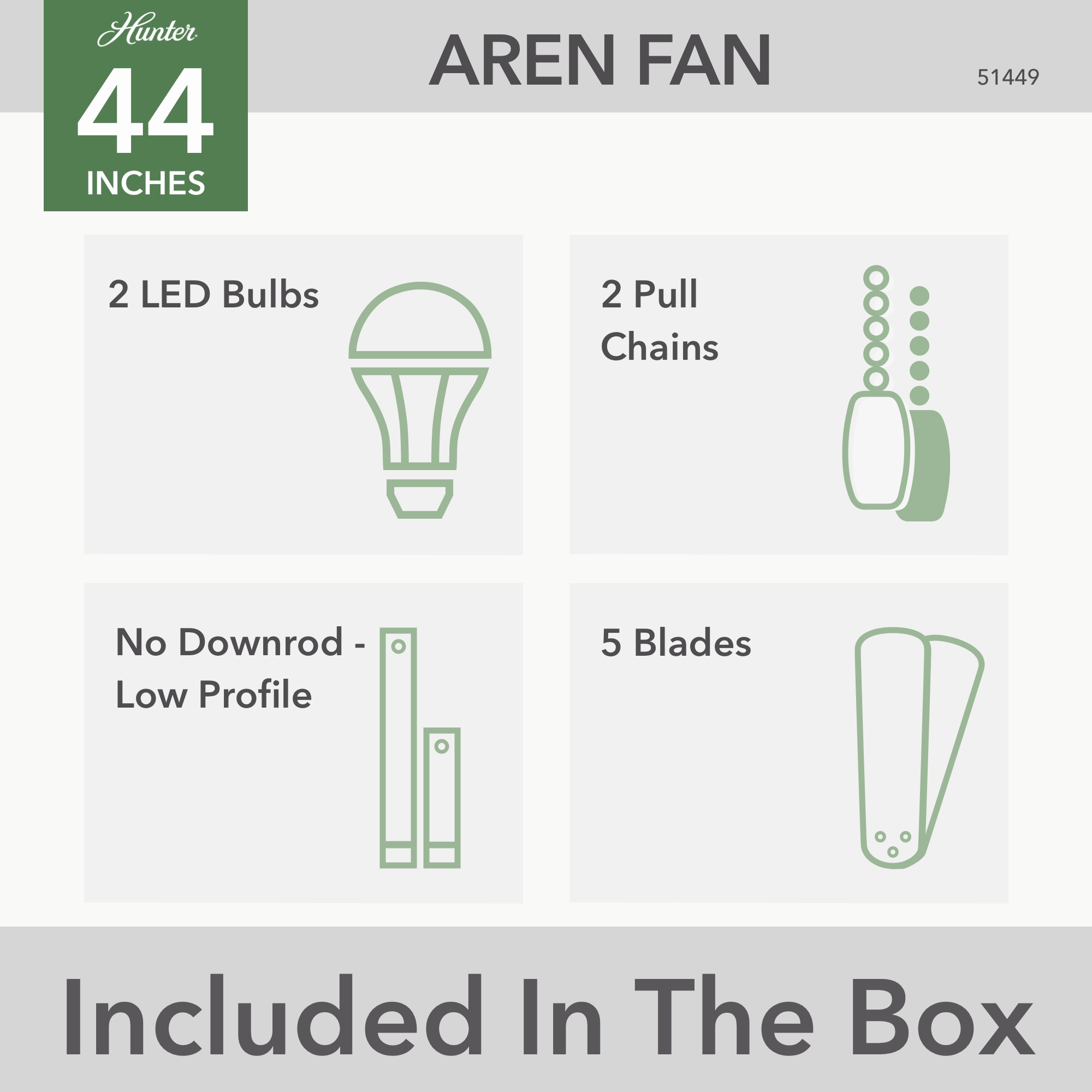 Aren 44"Ceiling Fan Brushed Nickel