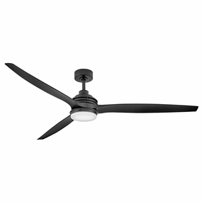 Artiste 72" LED Smart Fan Matte Black outdoor exterior fans for patio cooling