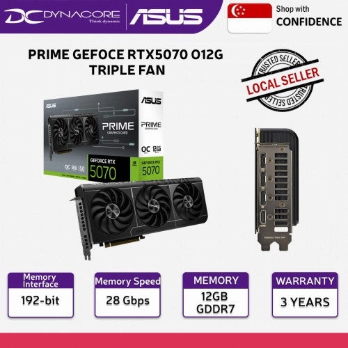 ASUS PRIME GEFOCE RTX5070 O12G TRIPLE FAN OC GDDR7