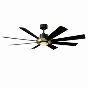 Aura 60"Ceiling Fan Soft Brass/Matte Black outdoor exterior fans for patio cooling