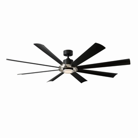 Aura 72"Ceiling Fan Brushed Nickel/Matte Black outdoor exterior fans for patio cooling