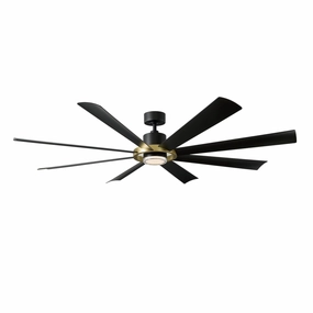 Aura 72"Ceiling Fan Soft Brass/Matte Black outdoor exterior fans for patio cooling
