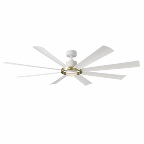 Aura 72"Ceiling Fan Soft Brass/Matte White outdoor exterior fans for patio cooling