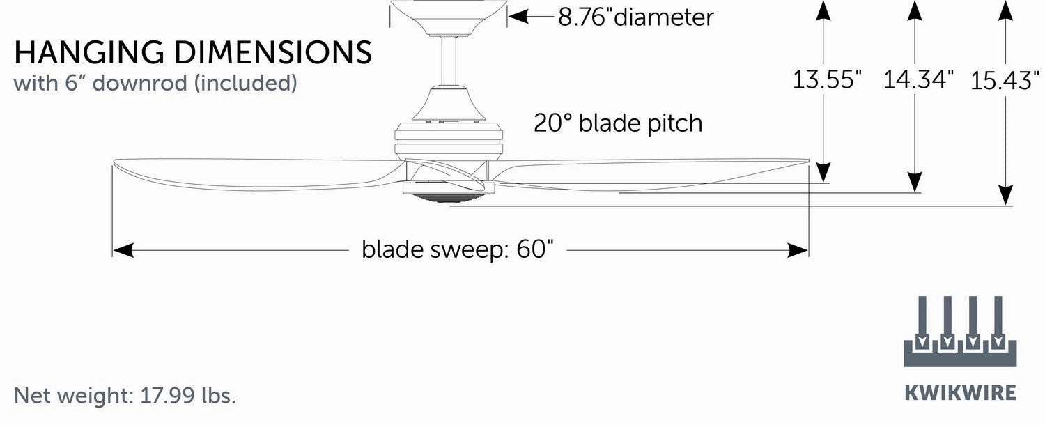 Aviara 60"Ceiling Fan Black