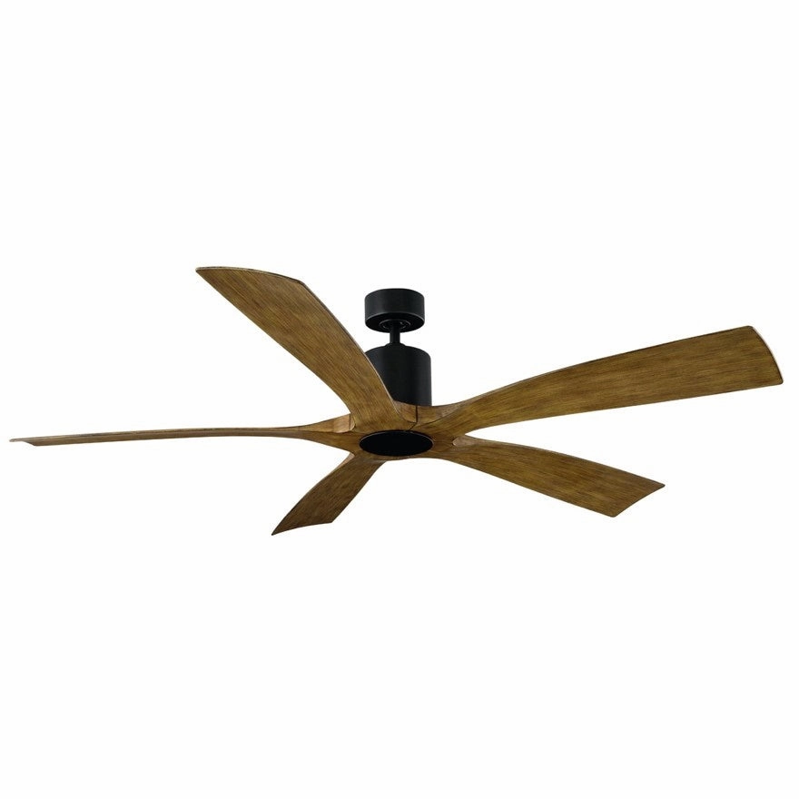 Aviator 5 54"Ceiling Fan Matte Black/Distressed Koa weatherproof fans for outdoor environments