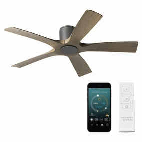 Aviator Indoor/Outdoor 5-Blade 54" Smart Flush Mount Ceiling Fan with Remote Control quiet ceiling fans with remote control