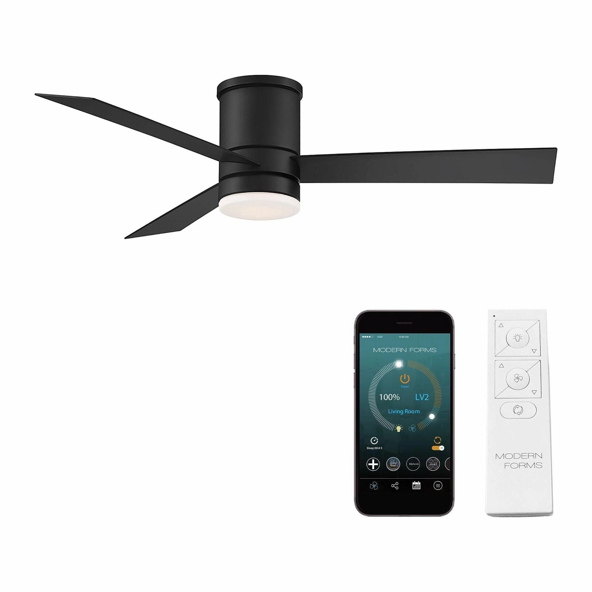 Axis Indoor/Outdoor 3-Blade 52" Smart Flush Mount Ceiling Fan with LED Light Kit and Remote Control